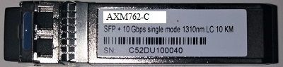 AXM762-H>SFP+, 10GB, SM, 1310NM, 10KM, LC  J9151D